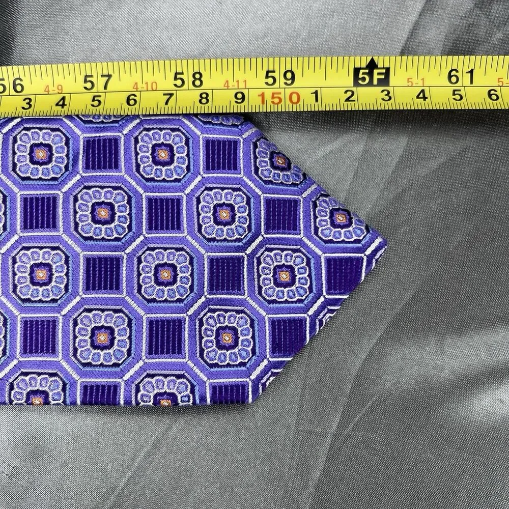 John W. Nordstrom Men’s Repp Tie Silk Necktie Purple Medallion‎ Geometric Gifts